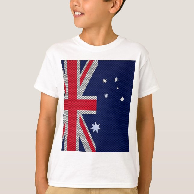 Camiseta Diseño de Australia al estilo cromado de fibra de  (Anverso)