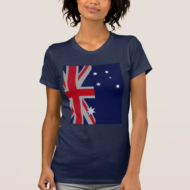 Camiseta Diseño de Australia al estilo cromado de fibra de  (Anverso)