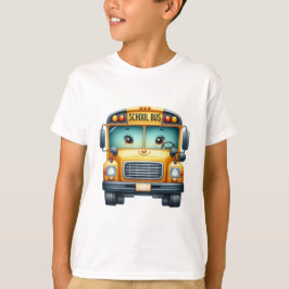 Camiseta Diseño de autobuses escolares divertidos para niño