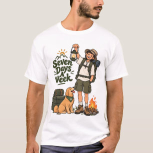 Camiseta Diseño de aventura de camping siete días a la sema
