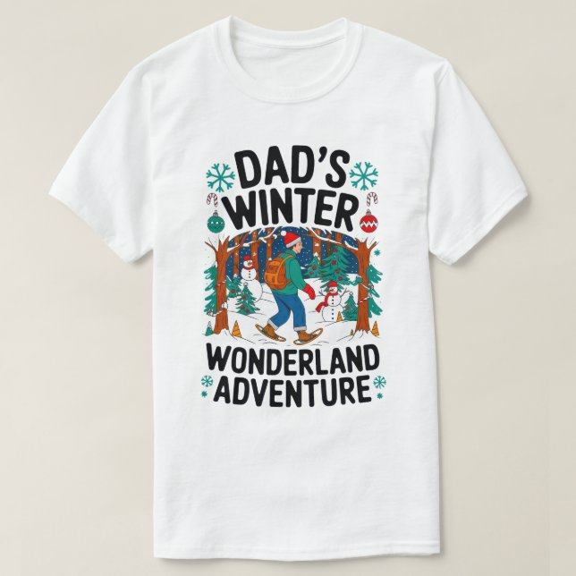 Camiseta Diseño de aventura de invierno de papá (Diseño del anverso)