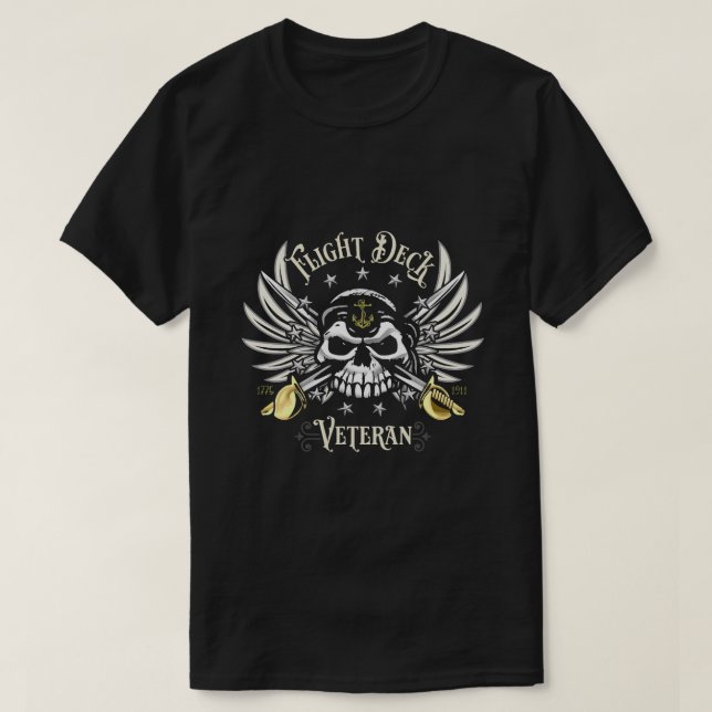 Camiseta Diseño de Aviación Naval de la Pista de Vuelo Vete (Diseño del anverso)