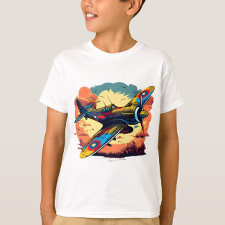 Camiseta Diseño de Aviones de Combate Vintage