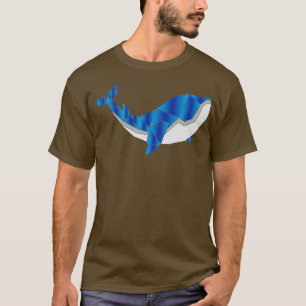 Camiseta Diseño de ballena azul de polígono