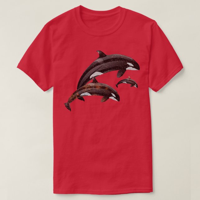 Camiseta Diseño de ballenas espaciales 2 Pod (Diseño del anverso)