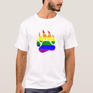 Camiseta Diseño de bandera arcoíris de garra de oso