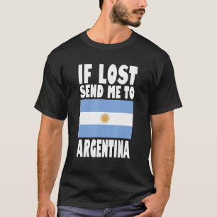 Camiseta Diseño de bandera argentina Si se pierde, envíame