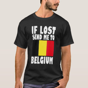 Camiseta Diseño de bandera belga Si se pierde, envíame a Bé