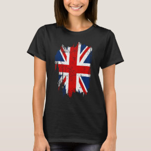 Camiseta Diseño de bandera británica desgastada para mujere