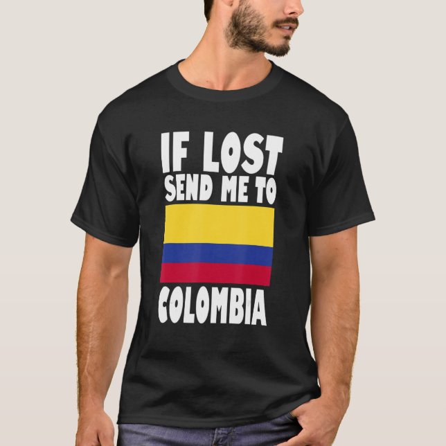 Camiseta Diseño de bandera colombiana si me pierden envíenm (Anverso)