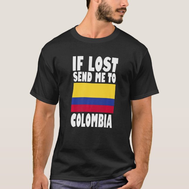 Camiseta Diseño de bandera colombiana si me pierden envíenm (Anverso)