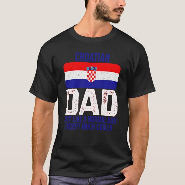 Camiseta Diseño de bandera croata de Croacia para padre (Anverso)