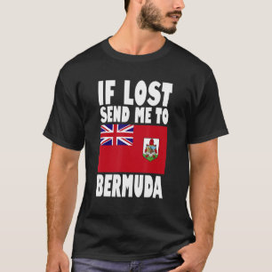 Camiseta Diseño de bandera de Bermudas Si se pierde, envíen