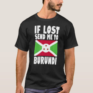 Camiseta Diseño de bandera de Burundi Si me pierden, envíam