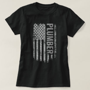Camiseta Diseño de bandera de EE. UU. deteriorada para font