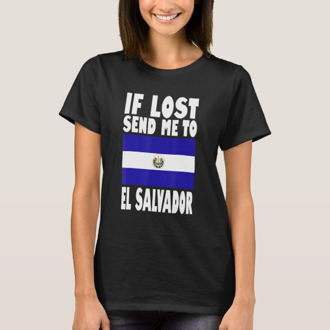 Camiseta Diseño de bandera de El Salvador Si me pierden env (Anverso)