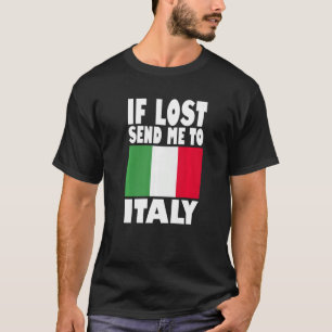 Camiseta Diseño de bandera de Italia Si se pierde envíame a
