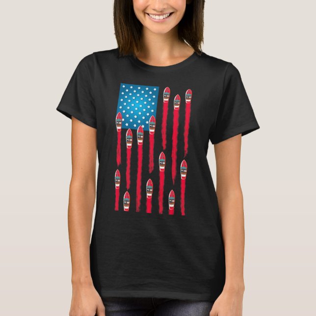 Camiseta Diseño de bandera de lancha rápida  (Anverso)