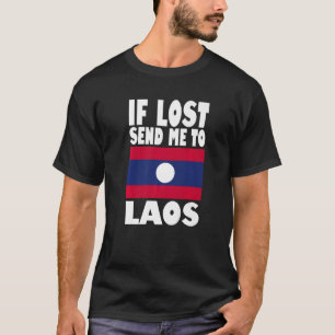 Camiseta Diseño de bandera de Laos Si me pierdes, envíame a