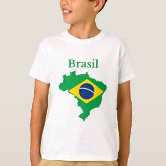 Camiseta Diseño de bandera de mapa de Brasil