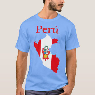 Camiseta Diseño de bandera de mapa de Perú