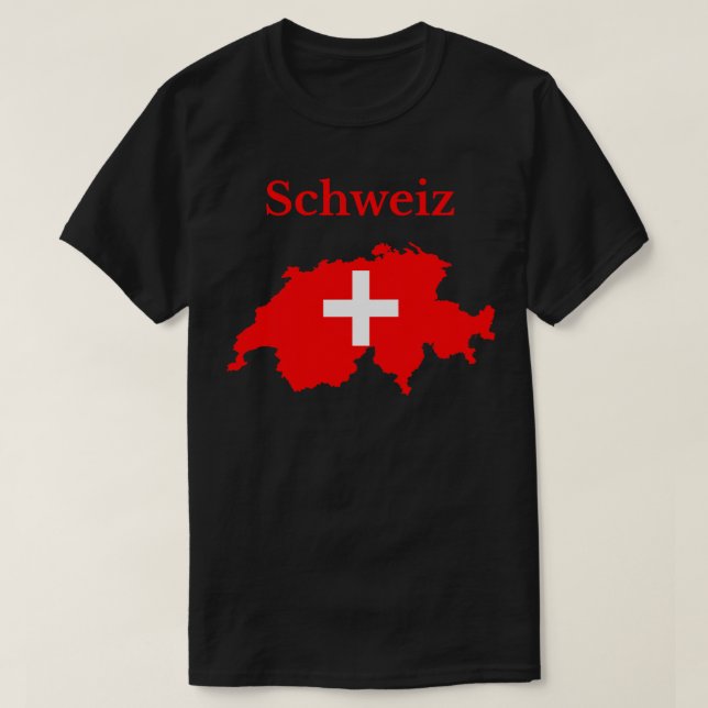 Camiseta Diseño de bandera de mapa de Suiza