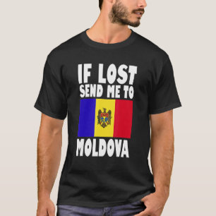 Camiseta Diseño de bandera de Moldavia Si me pierden, envíe