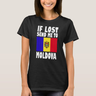 Camiseta Diseño de bandera de Moldavia Si me pierden, envíe