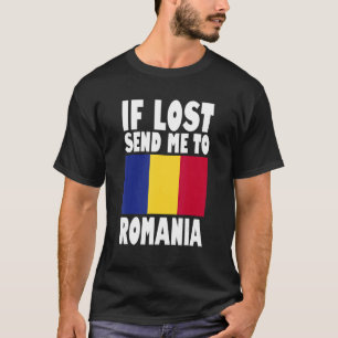 Camiseta Diseño de bandera de Rumania Si se pierde, envíame