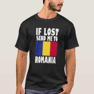 Camiseta Diseño de bandera de Rumania Si se pierde, envíame
