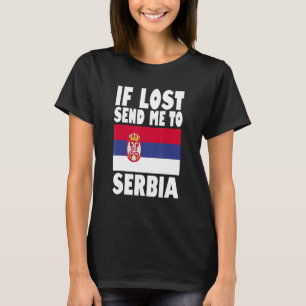Camiseta Diseño de bandera de Serbia Si se pierde, envíame