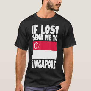 Camiseta Diseño de bandera de Singapur Si se pierde, envíam