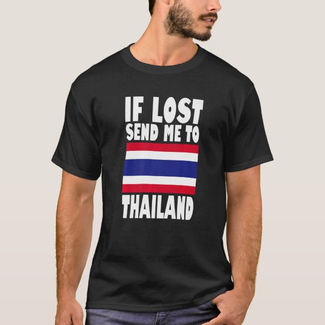 Camiseta Diseño de bandera de Tailandia Si me pierden, enví (Anverso)