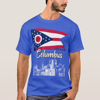 Camiseta Diseño de bandera del horizonte de Columbus Ohio O