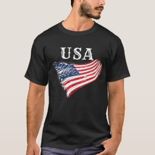 Camiseta Diseño de bandera estadounidense patriota