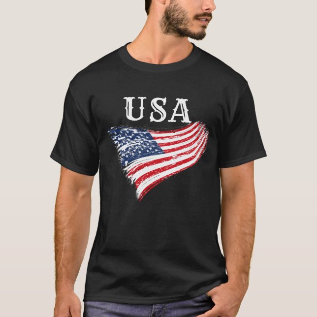 Camiseta Diseño de bandera estadounidense patriota de EE. U (Anverso)