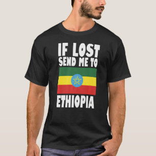 Camiseta Diseño de bandera etíope Si me pierden, envíenme a