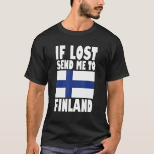 Camiseta Diseño de bandera finlandesa Si se pierde, envíame