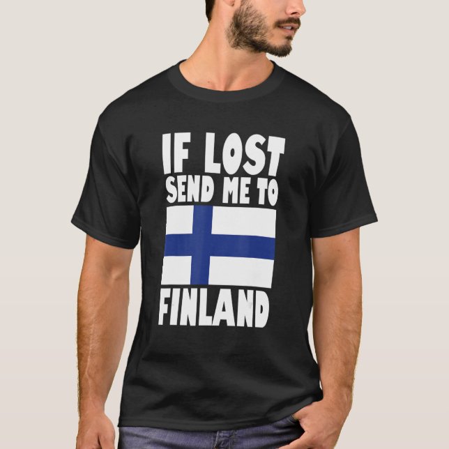 Camiseta Diseño de bandera finlandesa Si se pierde, envíame (Anverso)