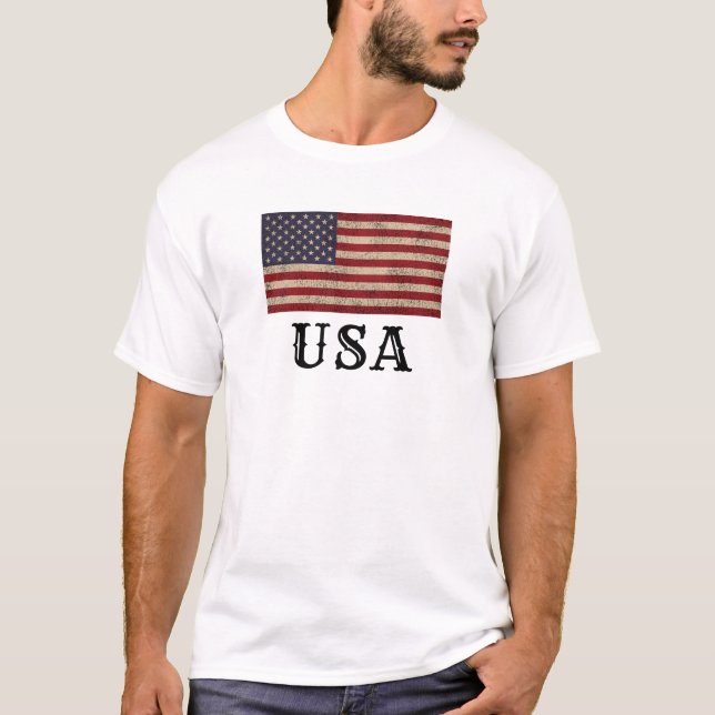 Camiseta Diseño de Bandera Patriótica Americana (Anverso)