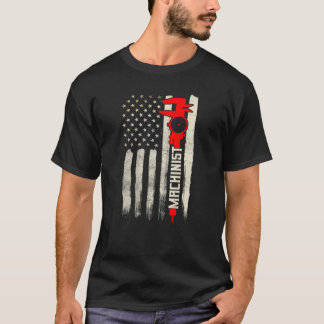 Camiseta Diseño de Bandera Patriótica Mecánica De EEUU En L