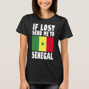 Camiseta Diseño de bandera senegalesa Si me pierden, envíen