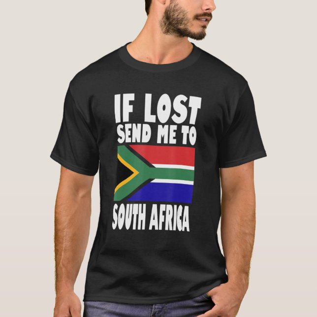 Camiseta Diseño de banderas de Sudáfrica Si se pierde, enví (Anverso)
