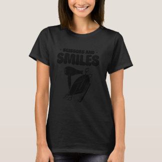 Camiseta Diseño De Barber De La Secadora De Pelo Y De Sonri