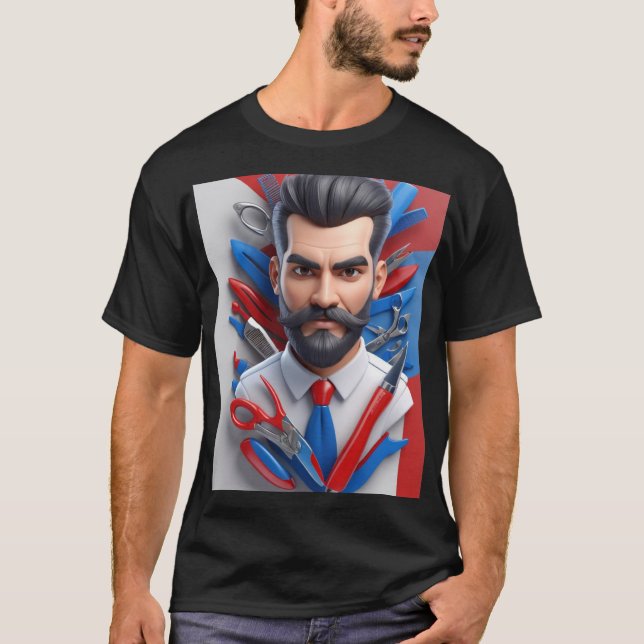 Camiseta diseño de barbería (Anverso)