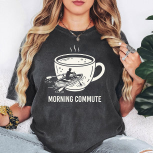 Camiseta Diseño de Barca de Remo de Café en el Trayecto Mat