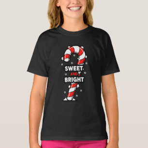 Camiseta Diseño de bastón de caramelo dulce y brillante