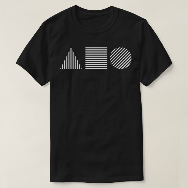 Camiseta diseño de baudios de círculo cuadrado triangular (Diseño del anverso)