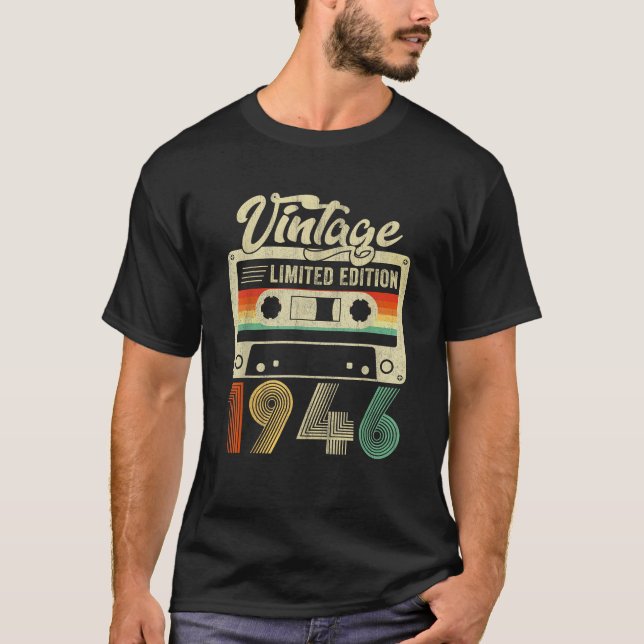 Camiseta Diseño de Bday Limited Edition Classic de 80 años  (Anverso)
