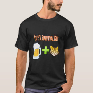 Camiseta Diseño de beer más gatos kit de supervivencia de l